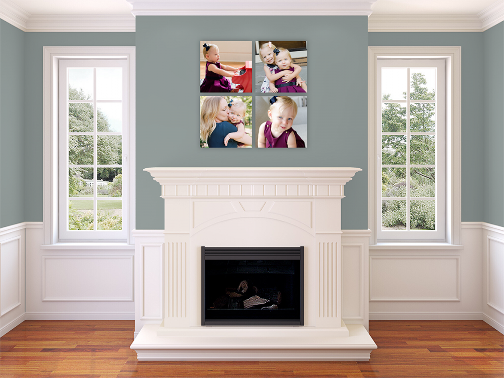 NYC family photographer Miriam Dubinsky shares five gift ideas for Father's Day showing a wall art on family wall in NJ