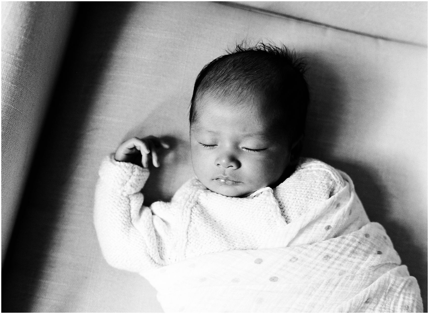 newborn photography NYC of baby girl sleeping at her New York home