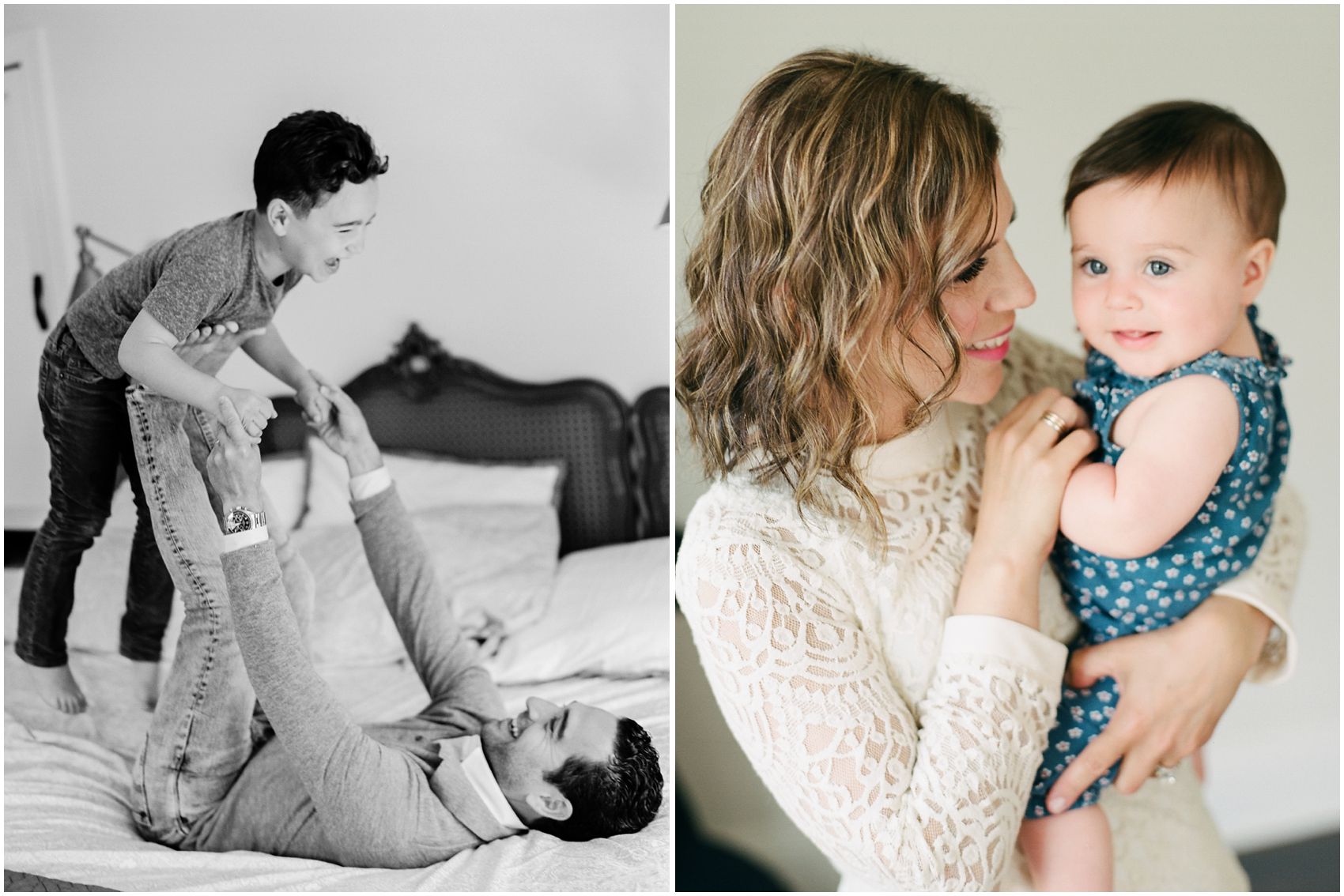 dad playing airplane with his son and mom holding her adorable baby girl in Montclair NJ