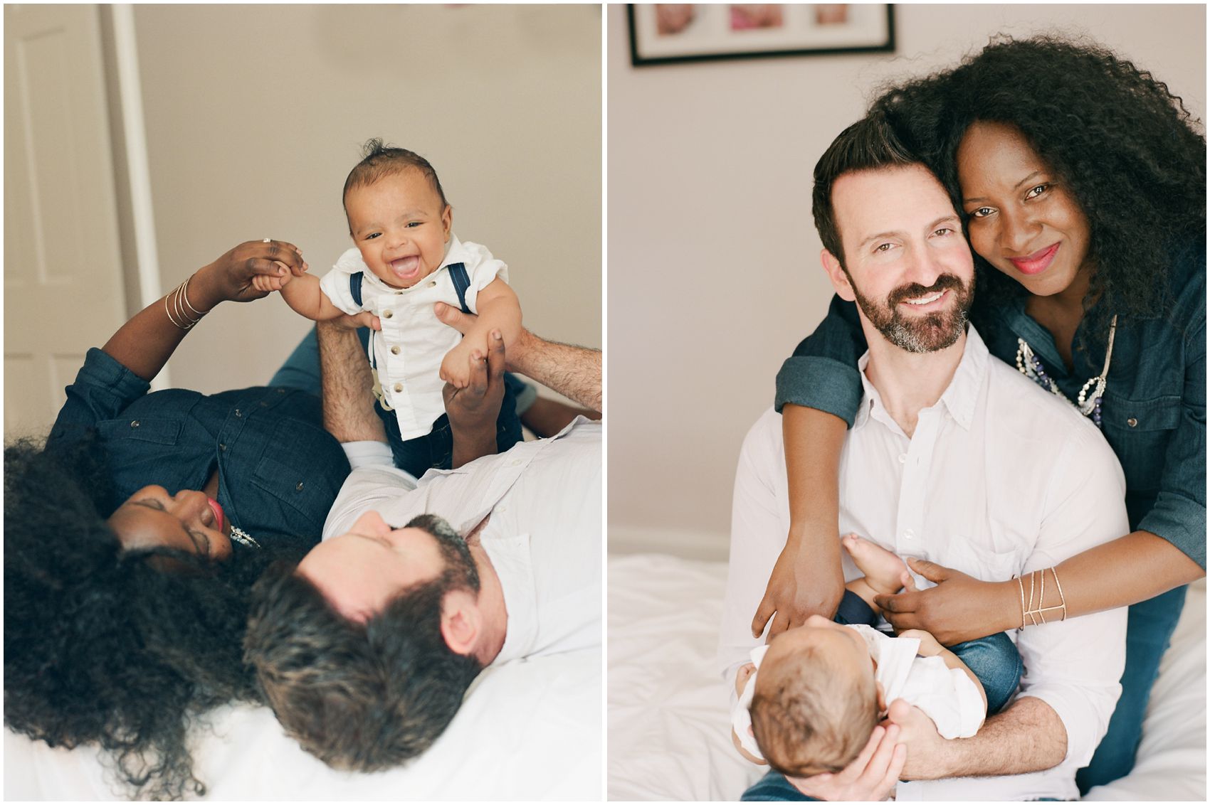 newborn portraits with parents and newborn baby boy in New York