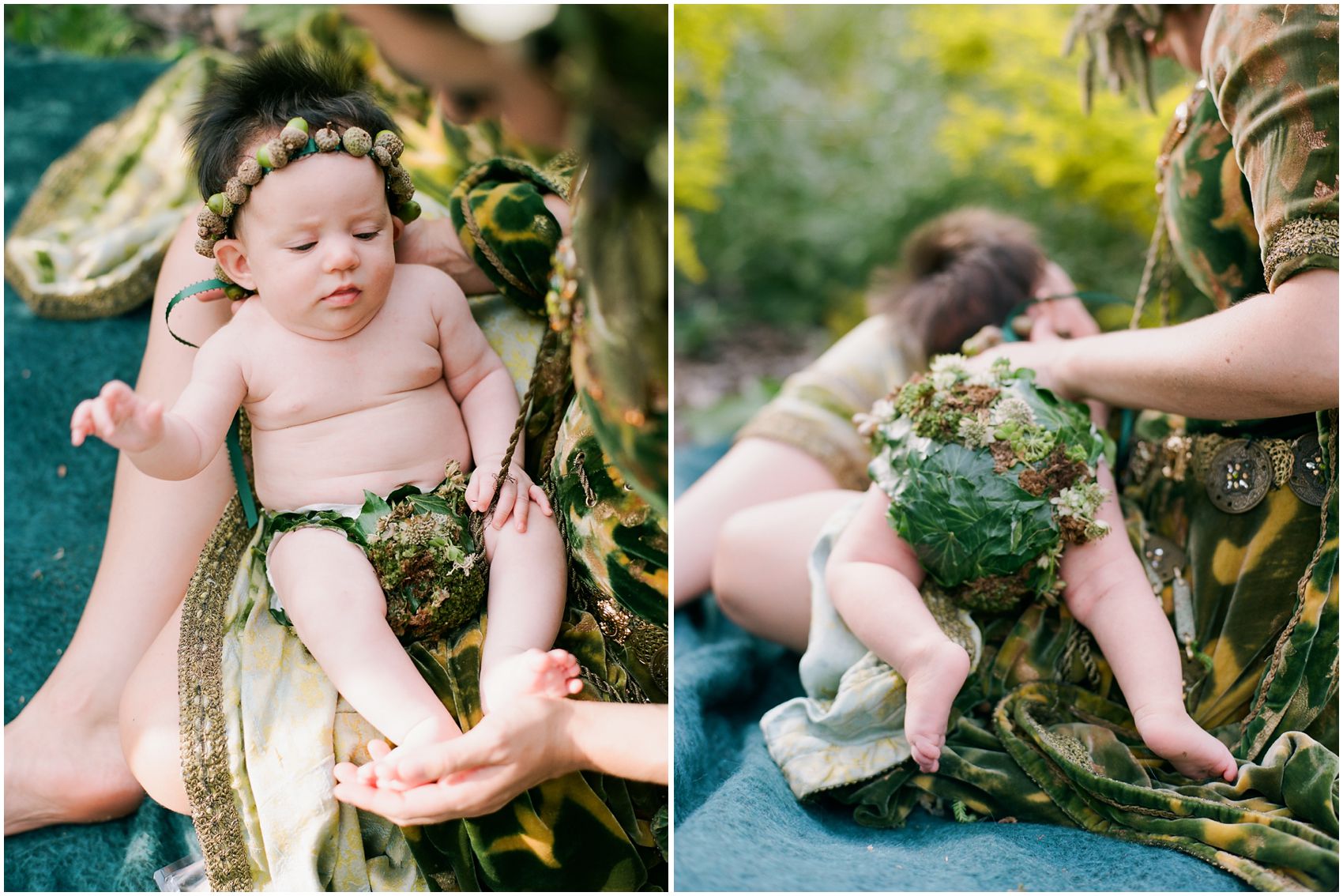 Dream photoshoot cutest baby with floral wreath and floral baby cover in the best newborn photography NYC