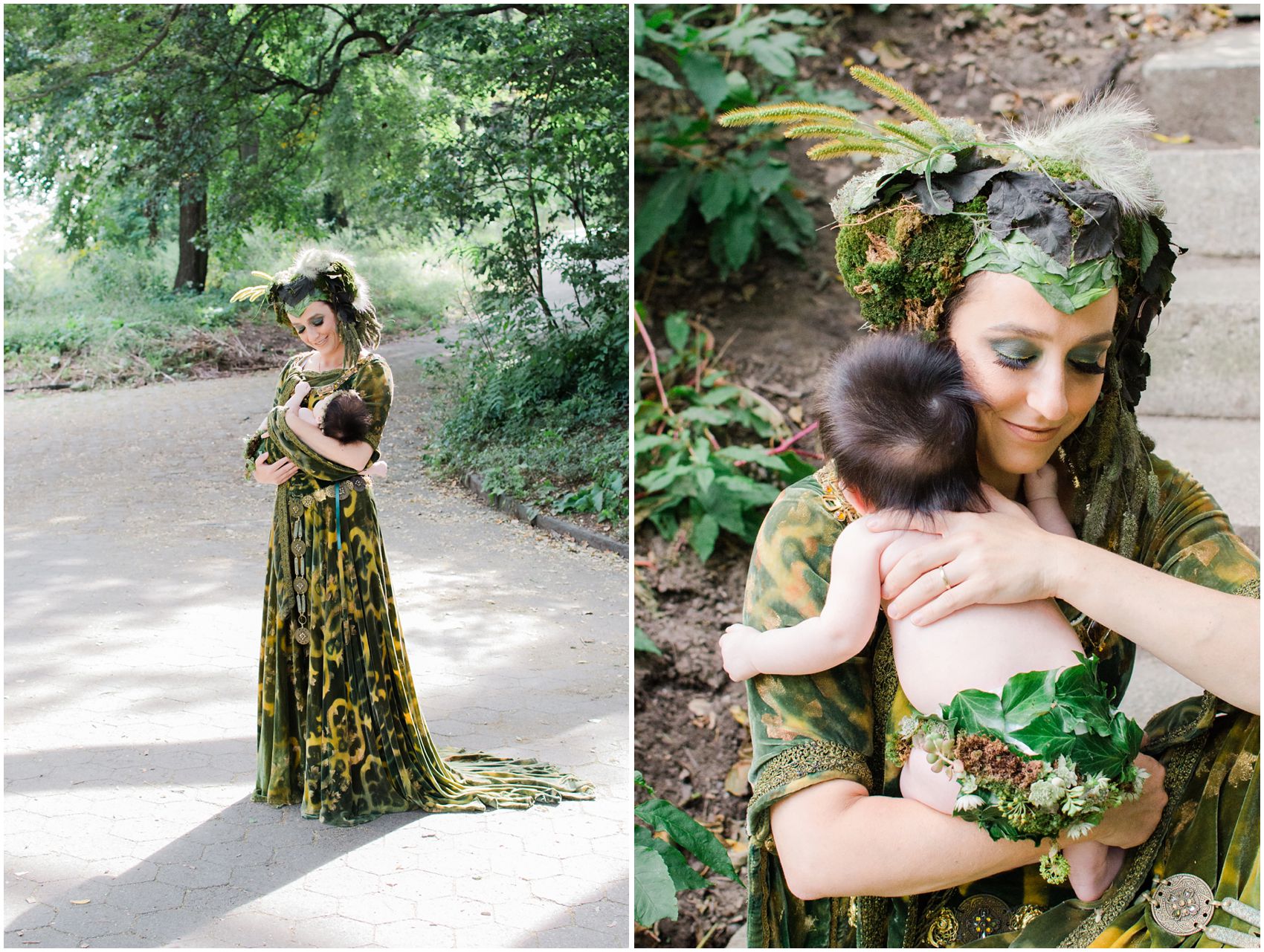 Dream Photoshoot capturing Motherhood Connection worth a new mother hugging her little baby in Central Park