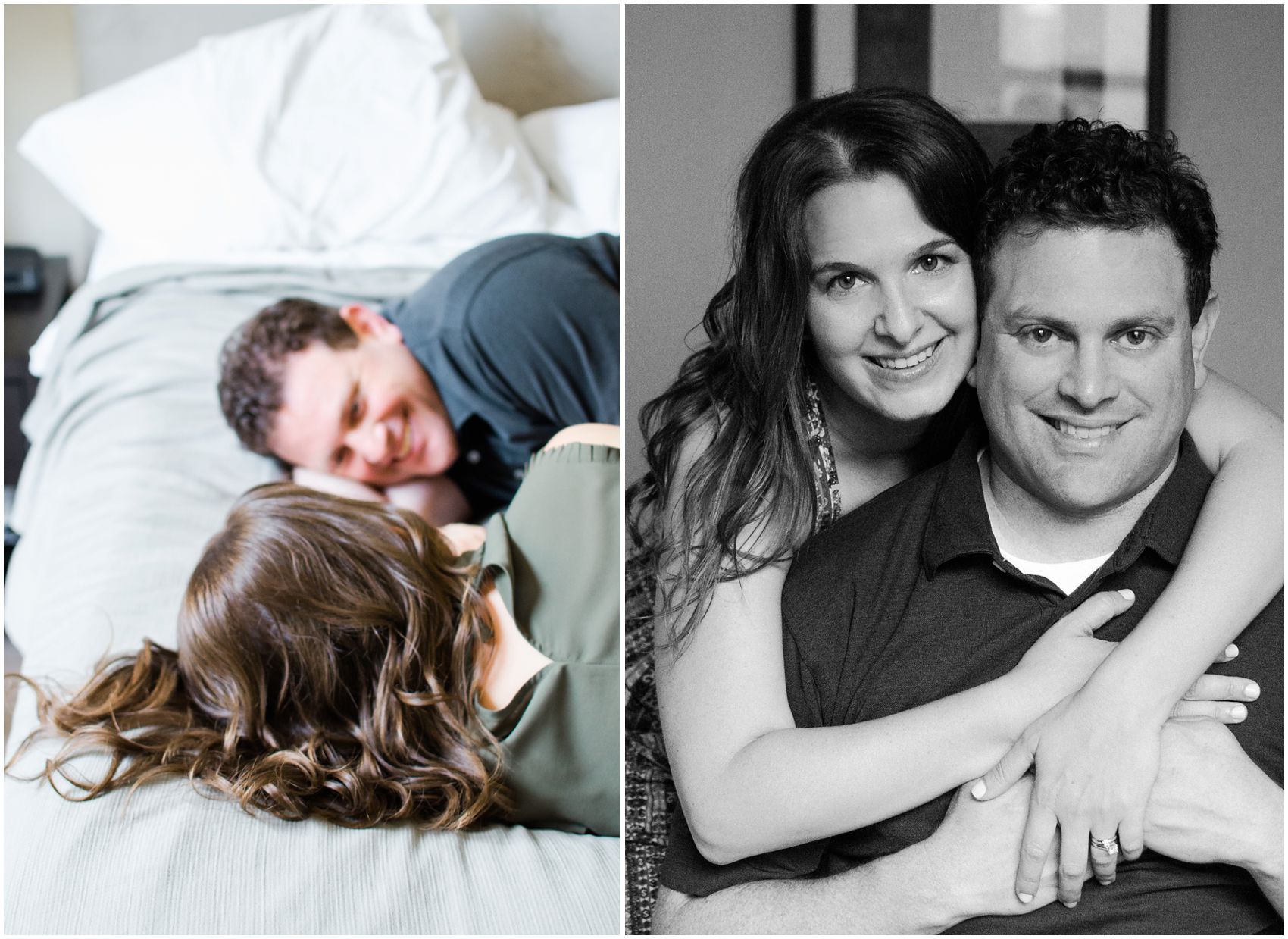 mom and dad pose for a couples portrait during their fun family session